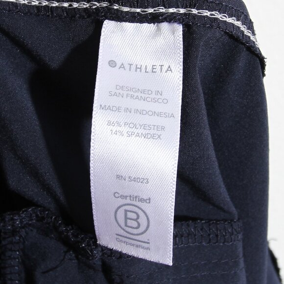 Athleta Chelsea Utility Wide Leg Pant High Rise Navy Blue Contrast Stitch Sz 16 - Picture 15 of 16